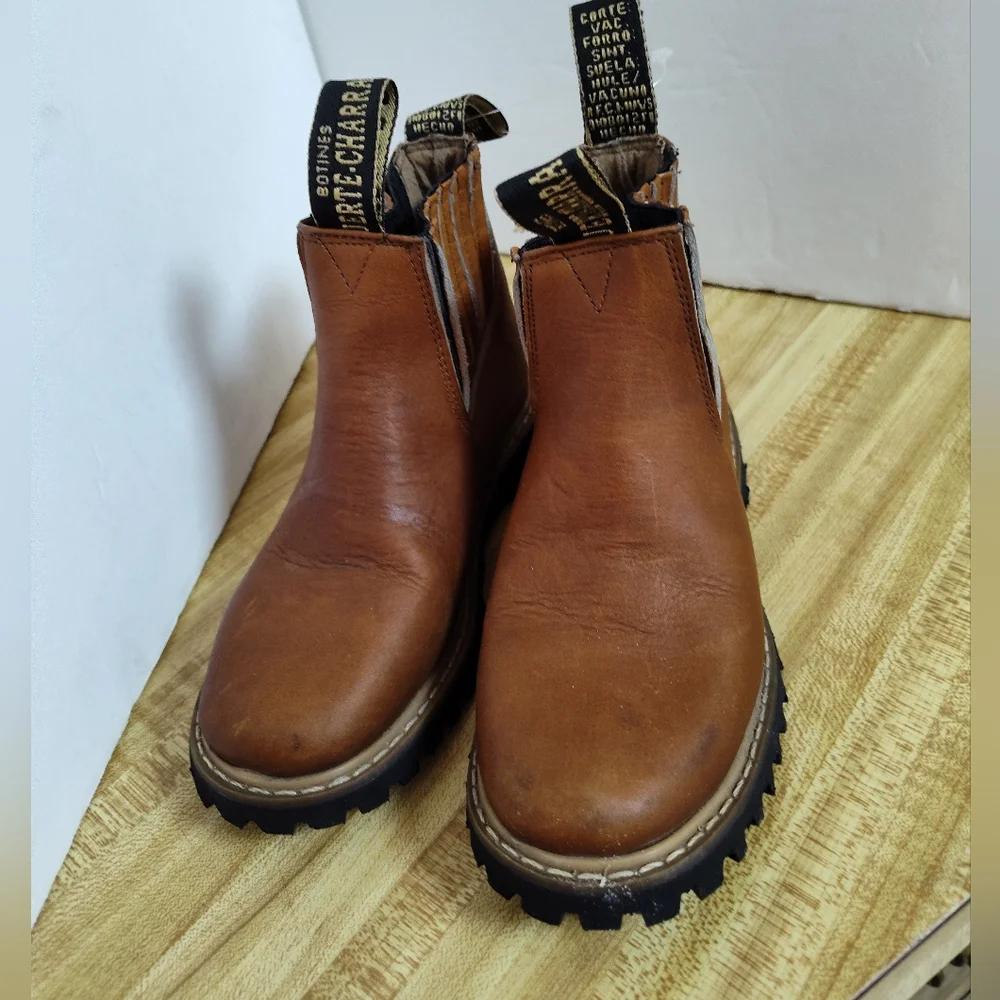 Children's Suerte-Charra Leather Botine Boots Handmade Mexico Rubber Sole Sz 2-3